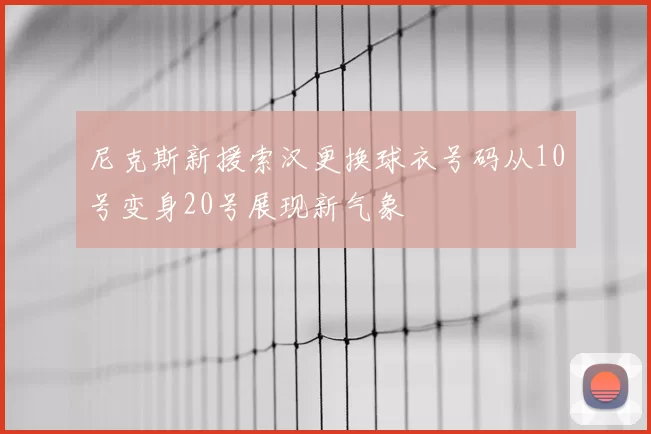 尼克斯新援索汉更换球衣号码从10号变身20号展现新气象