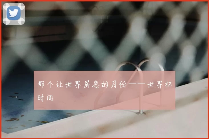 那个让世界屏息的月份——世界杯时间